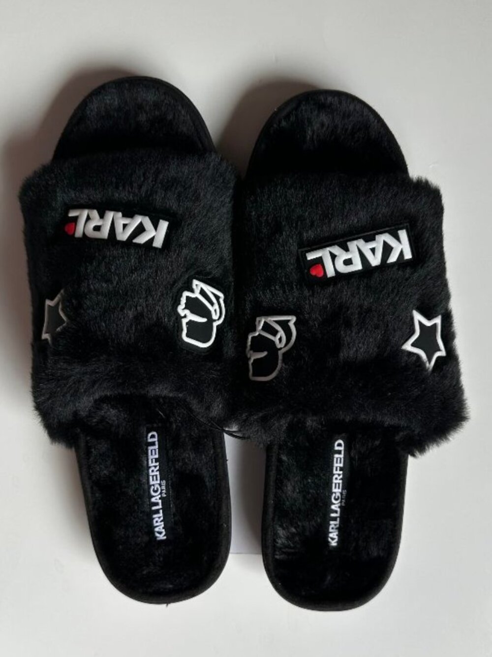 Brand new Karl Lagerfeld Fur Slippers Size 10